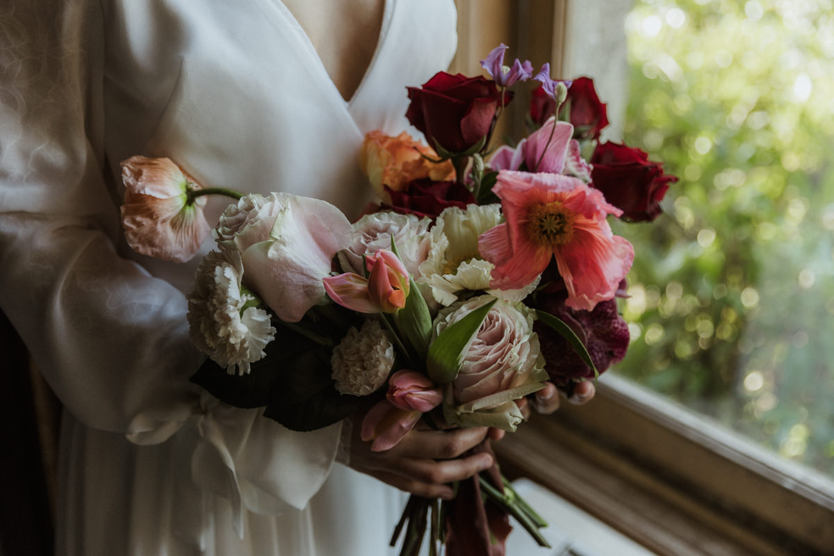 bouquet de mariée elopement coloré