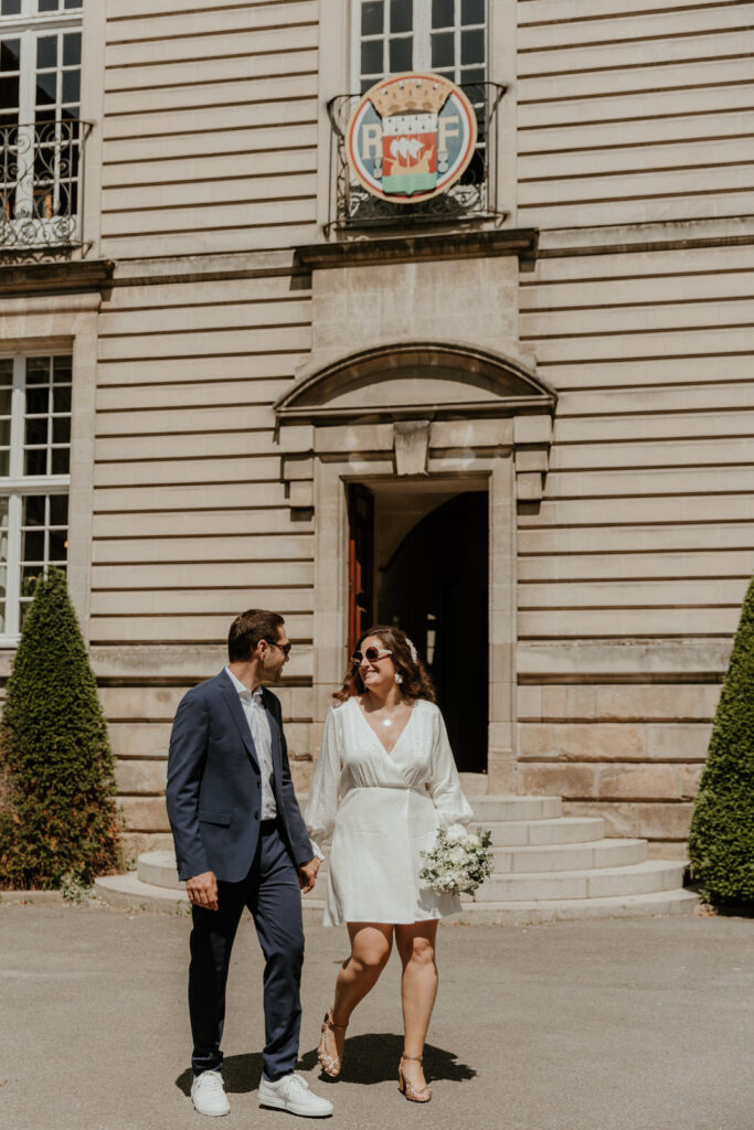 Sortie de cérémonie mariage civil mairie de Nantes